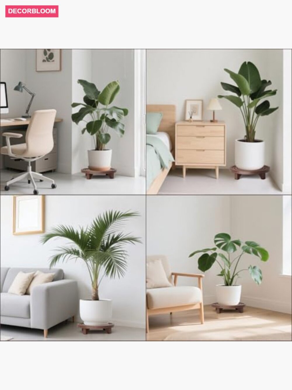 3-Pack Wooden Plant Stands Indoor Pedestal Riser Set of 3 - Picture 7 of 7